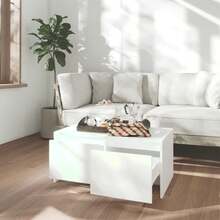 vidaXL Couchtisch Weiß 90x50x41,5 cm Holzwerkstoff Wohnzimmer, Arbeitszimmer, Café, Garten, Poolbereich, Strand, Couchtisch, Beistelltisch, einfach zu montieren, Wohnaccessoires für Möbel. - Weiss - Übersicht 2
