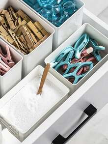 1pc Household Laundry Powder Storage Box With Lid, Detergent Powder Collection Container, Sealed Plastic Bucket Organizer, Japanese Style Home Use - Multicolor - View 2
