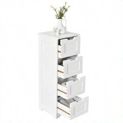 Costway Bathroom Storage Cabinet Freestanding Storage Organizer Side Table, Storage Drawer Units