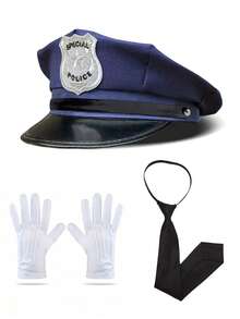 Hat, Tie, Outfit Set, White Gloves, Costume, Outfit For Rock Party, Costume Party, Role Play, Cosplay - A - View 3