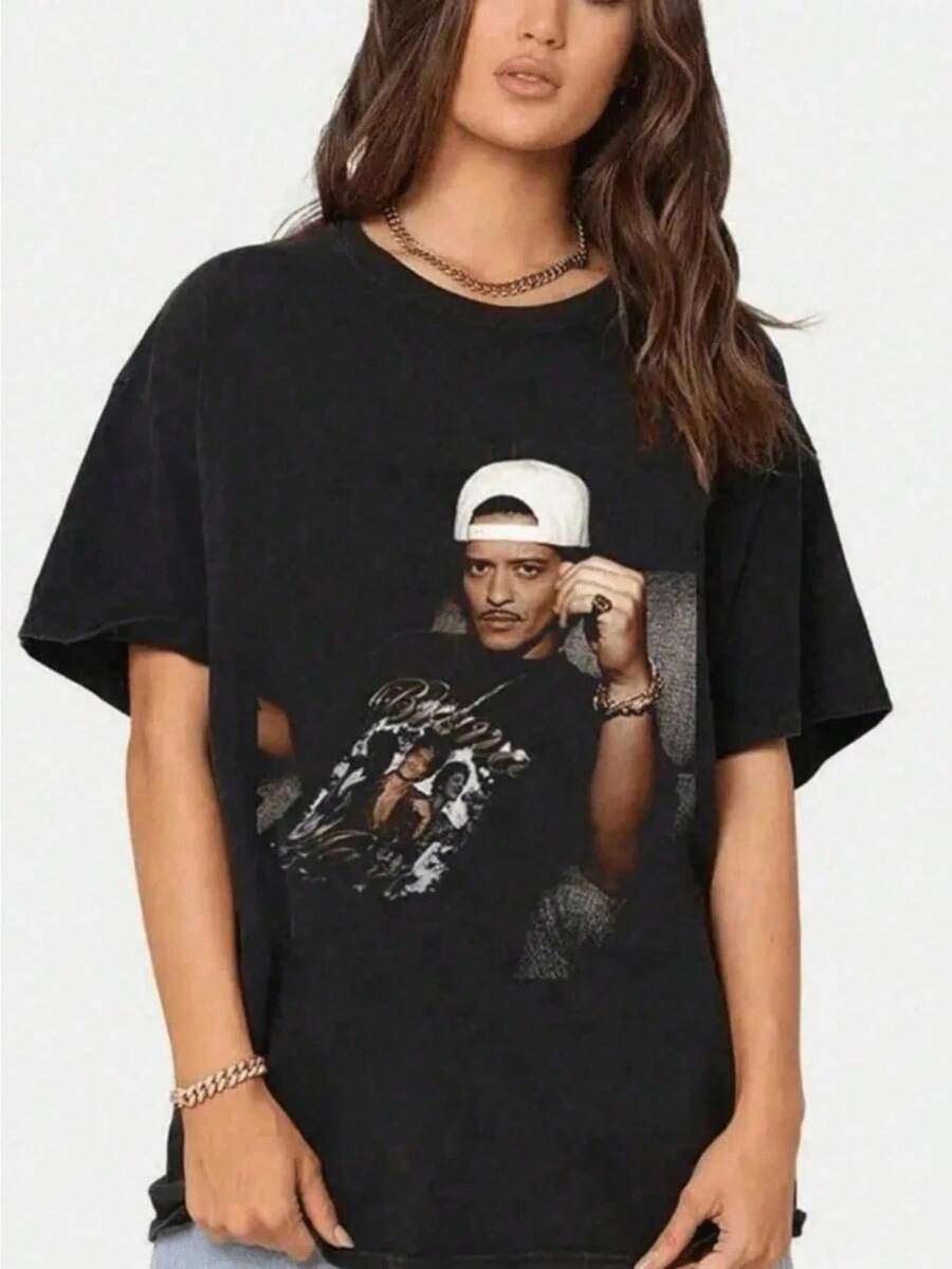 Bruno Music Shirt Fans-Shirt Black Cotton Unisex Size - Black - View 1