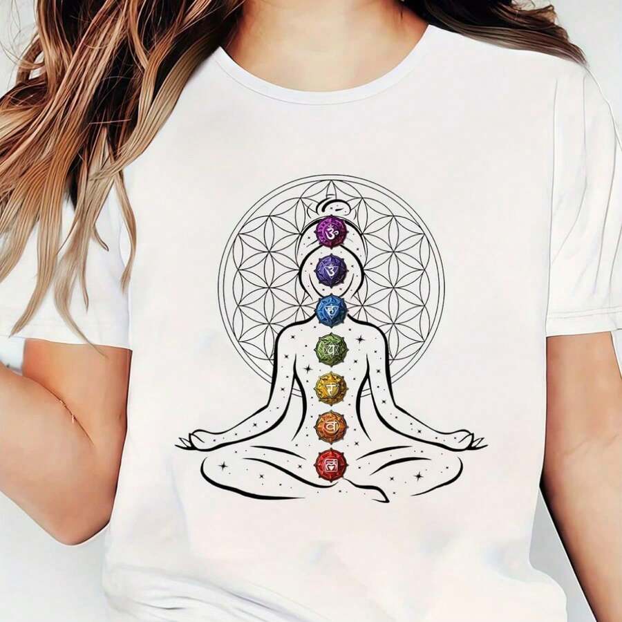 Women's T-Shirt With Minimalist Bear Design And Text - 白色 - 查看 1