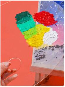 1pc Clear Transparent Acrylic Paint Palette Tray, Minimalist Multi-Groove Hollow Out Art Tray, Waterproof Reusable Easy Clean Painting Tool For Students Artists Back To School Holiday Craft Birthday Gift - Multicolor-transparent - View 2