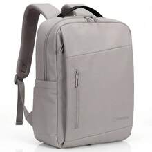 Lightweight Casual Daypack Travel Backpack With USB Port, Water-Resistant Laptop Backpack For College Work Commute Airplane Carry On - Light Grey - View 9