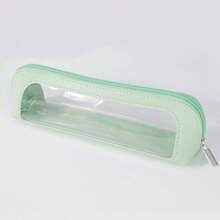 Bolsa de maquillaje transparente de PU portátil para viajes con ventana, estuche de almacenamiento de brochas de maquillaje - Multicolor - Ver 12