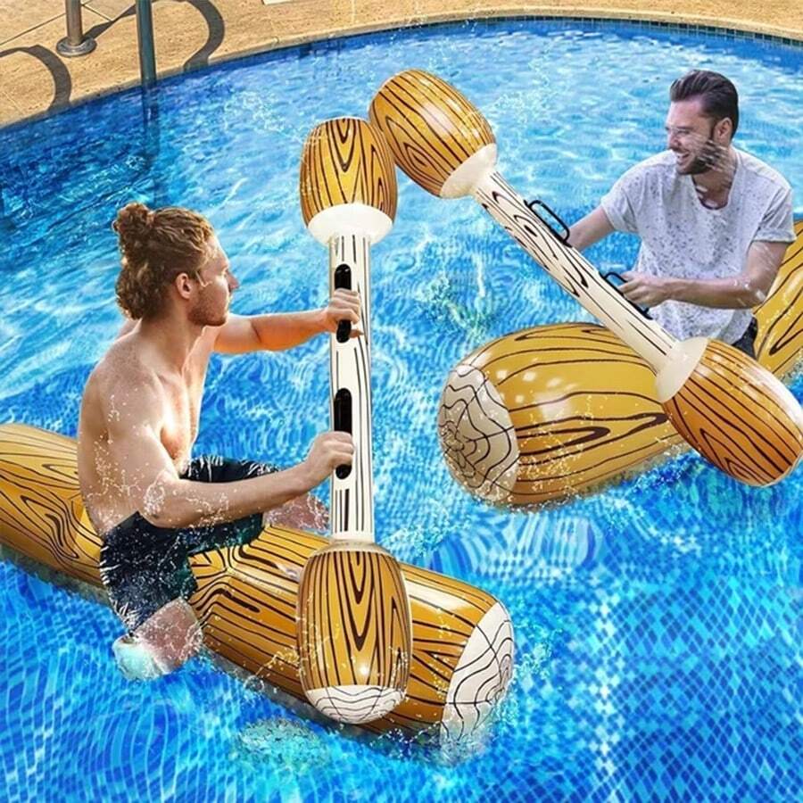 2/4 Piece Set Upgraded Thickened Inflatable Fighting Raft Oversized 2-Person Inflatable Floating Battle Raft Comfort Inflatable Float Suitable For Family Gathering Pool Party Seaside Beach Summer Vacation Outdoor Water Sport Play Accessories - Multiple Styles - View 1