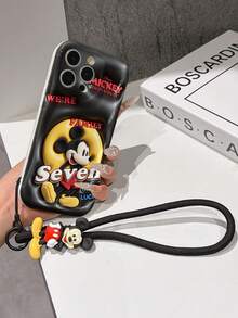 Disney Mickey Mouse Phone Case With Mickey Charm And Lanyard - Cute Mickey Protective Case With "We're Family" Quote And Black Background Design, Equipped With Delicate Mickey Decorative Lanyard And Beaded Bracelet For Easy Carrying, Compatible With IPhone 17, 16, 15, 14, 13, 12, 11 Pro Series, Ideal For Birthdays, Holidays, Anniversaries, Graduation Gifts, Or Any Special Occasion To Surprise Family, Friends, Classmates, And Loved Ones. - 白色 - 查看 6