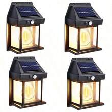 Solar-Powered Waterproof Outdoor Wall Light With Motion Sensor Tungsten Filament Garden Yard Decoration LED Lamp 3 Modes 1-4Pcs - 2 CÁI - Xem 8