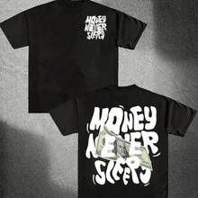 Camiseta casual de algodón de cuello redondo y manga corta para hombres, estampado retro de moda, unisex, ajuste holgado, 220 GSM, lavable a máquina, perfecta para viajes de vacaciones y atuendo casual, camisa cristiana, atuendo perezoso - Negro - Ver 1