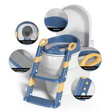 1pc Children's Toilet Trainer, Toddler Potty Seat With Step Stool, Suitable For Daily Use - Multicolor - View 8