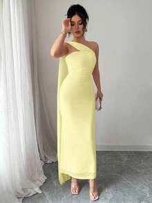 Vestido elegante sin tirantes y sin espalda, sin mangas, con cuello de chal, cintura ceñida, adecuado para fiestas y verano - Negro - Ver 8