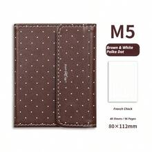 1pc M5 Three-Fold Polka Dot Notebook 96 Pages, INS Korean Style Portable Planner Diary, Cute Versatile Journal, Fine Fabric, Wear-Resistant And Scratch-Resistant, Three-Fold Opening Design, Polka Dot Minimalist Print, Thick Writing Pages, No Ink Bleed Or Smudging, Sturdy Binding, Compact And Portable, Easy To Carry, Japanese Fresh Artistic, Korean INS Gentle Style - A - View 16