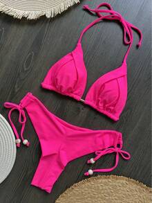 RUOTONGSEPT 2025 nuevo traje de baño Sexy de triángulo de 13 colores para mujer, Bikinis brasileños, traje de baño Push Up, traje de baño, conjunto de Bikini para playa - CS11 - Ver 5