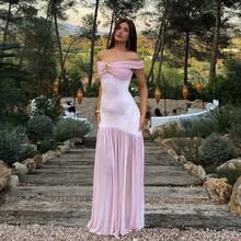 Vestido Envolvente Bandeau Hombreros Al Aire Estilo Chic Vendido Popular - Rosa - Ver 5