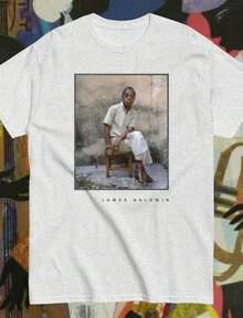 Camiseta de James Baldwin, Estampado Artístico de James Baldwin, Camiseta Unisex, Mes de la Historia Negra, Poder Negro, Camiseta de Rap Real, Pan Africana, Adecuada para el ocio diario. - Blanco 2 - Ver 7