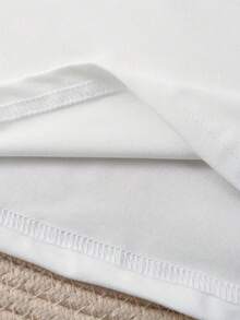 Short-Sleeve Letter Print T-Shirt, Casual Short-Sleeve Tee - Made Of Fabric, A Perfect Choice For Summer. Comfortable Women's Fashion - Soft And Breathable - 白色 - 查看 5