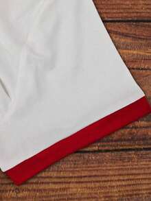 Loose-Fitting Short-Sleeved T-Shirt With Bow Print, Casual Spring/Summer Style, Red - Multicolor 7 - View 5