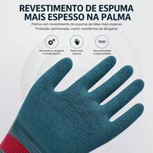 Luva emborrachada ideal para trabalhar com ferramentas trabalho de jardim entre outros. - Multicolorido - Visão 3