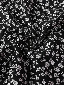 Unity Conjunto de 2 piezas de estilo elegante y vintage francés para primavera/verano.Incluye top crop de unicolor con cintura definida y falda midi de línea A. Tiene un estilo sexy - Negro - Ver 6