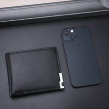 CarrKen 1 chiếc ví thời trang mới, kiểu dáng thường ngày, đa năng, viền kim loại, đựng thẻ tiện dụng cho nam giới trẻ tuổi, quà tặng. - Nhiều màu - Xem 4