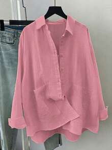 Women Blouses & Shirts - 西瓜粉 - 查看 3