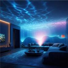 1PC Romantic Multi-Color Wave Projector | LED Water Ripple Projector With Remote Control And Color Adjustment, Perfect Gift For Birthday, Wedding, Halloween And Home Decor, Room Decoration, Night Light, Atmosphere Light, Projection Lamp - Multi-color light - View 10