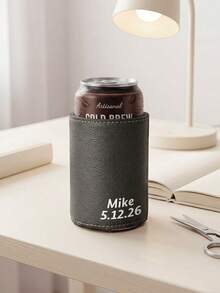 1pc Fashionable Personalized Beer Mug Sleeve - Cute Personalized Details - Atmospheric Desktop Companion - Thoughtful Gift For Special Occasions - Camel - View 5