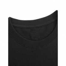 Modern, Casual Women's T-Shirt, Perfect For Parties And Lounging At Home. 100% Cotton, Relaxed Fit. Vintage Women's T-Shirt With Black Daisy Graphic Print, 100% Cotton - Relaxed Fit, Crew Neck, Short Sleeves, Casual Style, Breathable And Machine Washable For Everyday Spring/Summer Wear. Women's T-Shirts, Comfortable Everyday T-Shirt, Relaxed Fit, Comfortable Fabric, Spring Clothing, Simple Design, Lightweight T-Shirt, Printed T-Shirt, Fashionable Spring Clothes - 黑色 - 查看 3