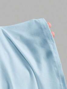 Vestido mini ajustado y sexy para mujer con hebilla metálica sin tirantes - Azul - Ver 6
