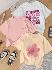 Prenda individual, no un conjunto de 1 piezas, Set de 1 camisetas de manga corta para mujer estilo retro americano, diseño con estampados de nombres de ciudades, suaves al tacto cómodas y versátiles, elige 1 de 3 modelosAdecuado para la Semana Santa y la PascuaAdecuado para la Semana Santa y la Pascua,¡Viva México! Puro Algodón - Blanco - Ver 1