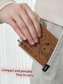 (Outline & Coloring) Mini Portable Spiral Coloring Book, DIY Colored Pencil Sketchbook, Adult Stress Relief Sketch Pad, Doodle Coloring Drawing Book With Outline - 1 Set - View 10