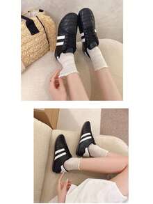 Retro Flat Casual 2026 Spring New Versatile Soft-Sole Shoes, Lightweight Sporty - Black - View 3