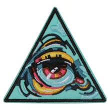 1pc Eye Triangle Iron-On Patch, Cyberpunk & Occult Style Emblem, Suitable For Jacket, Backpack, Street Fashion DIY - B - View 10