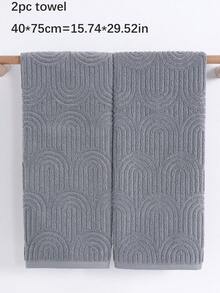 QIBHI 1/2/3pcs Optional Jacquard 100% Pure Cotton Bathroom Towel/Or Bath Towel Jacquard* Fabric Not Thick* Guest Hand Towel/Face Towel/Bath Towel Cotton Terry Absorbent Soft Home Face Towel Or Bath Towel, Home Decor, - Grey - View 13