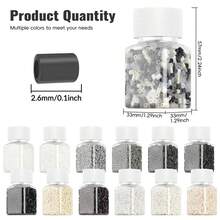 2.6毫米 Sundymot 拼豆，黑白两色，1100颗以上瓶装，防漏，适用于DIY吊坠、钥匙扣、珠宝制作等工艺品，毕业季、返校季、圣诞节、派对、生日礼物，多色2.6毫米拼豆补充装 - 2.6mm - 查看 5