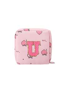 Sanitary Pad Storage Bag, Letter Pattern Sanitary Pad Storage Bag, Portable Makeup Lipstick Bag, School Supply Storage Bag, Can Be Used To Store Sanitary Pads, Liners, Cosmetics, Essential For Women On The Go - Multicolor - View 33