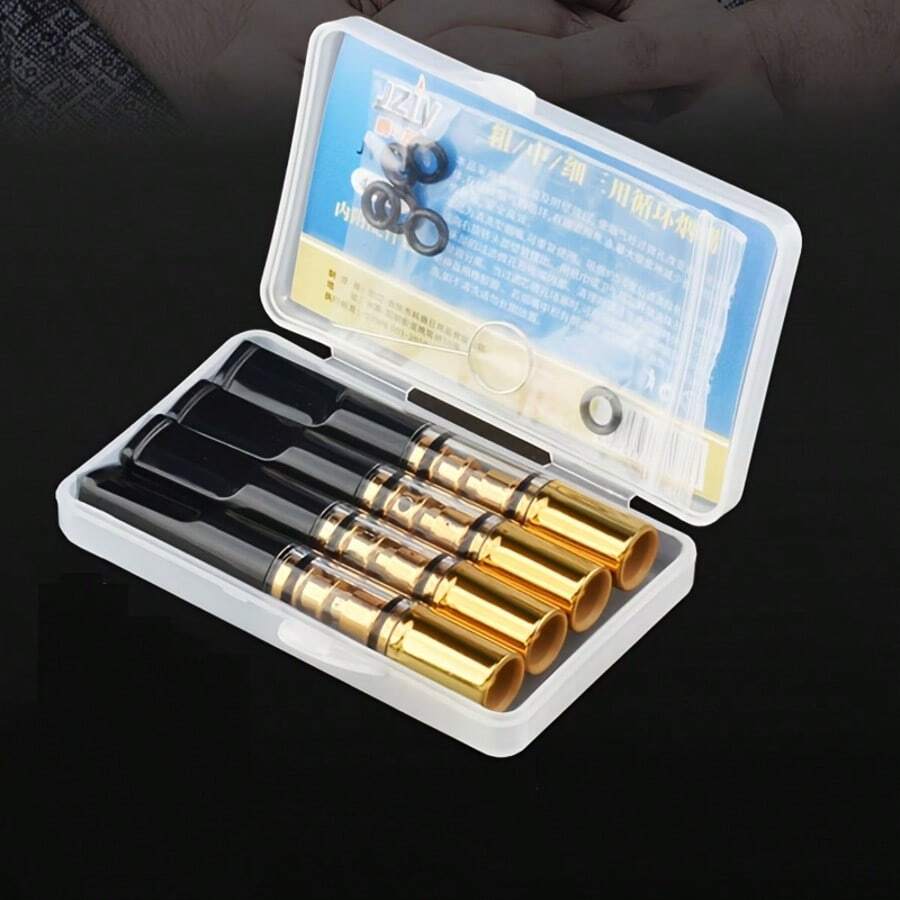 4pcs Coarse, Medium & Fine Reusable Cigarette Filter Tips With Storage Box, Portable & Washable Smoking Accessories - Boxed - View 1