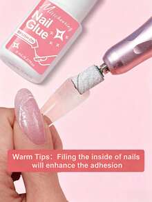 Misscheering 5pcs/3pcs/1pc Super Strong Brush-On Nail Glue For Acrylic Nails, Nail Tips And Press-On Fake Nails (8ml), Includes Sanding File For Glue Application And Broken Nail Repair. Acrylic Nail Glue, Nail Adhesive, Nail Glue Gel - 8ml - View 6