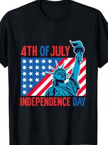 Juneteenth American Freedom 1865 Juneteenth T-Shirt For Men And Women, Short Sleeve Slogan Print T-Shirt For Women, Unisex Cotton Casual T-Shirt. - 黑色4 - 查看 7