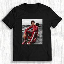 F1 Racing Red Graphic Vintage Streetwear Unisex Oversized Cotton T-Shirt For Leisure, Casual, And Summer Competition - Black - View 1