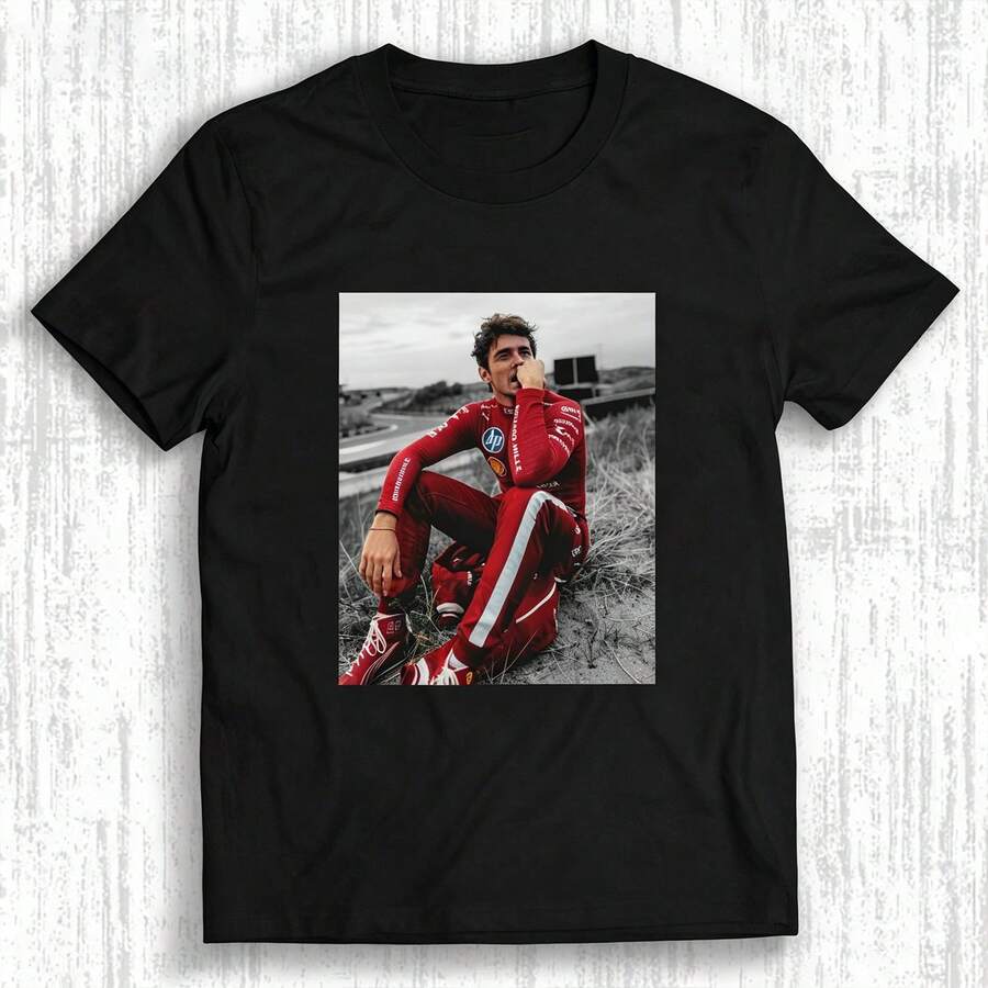 F1 Racing Red Graphic Vintage Streetwear Unisex Oversized Cotton T-Shirt For Leisure, Casual, And Summer Competition - Black - View 1