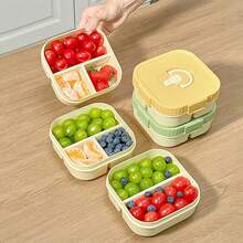 1 Set Kotak Makan Siang Persegi Portabel dengan Sekat, Kotak Bento Anti Bocor yang Dapat Digunakan Kembali, Aman untuk Microwave, Cocok untuk Pelajar dan Dewasa, di Rumah, Sekolah, Kantor, Berkemah di Luar Ruangan, Piknik, Perjalanan, Musim Kembali ke Sekolah - MultiWarna - View 1