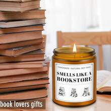 1 pièce Cadeau d'aromathérapie pour les amateurs de livres, cadeau créatif et amusant pour les amateurs de livres, cadeau parfumé pour l'anniversaire des lecteurs, exclusif pour les bibliothécaires et les passionnés de livres - Bougie parfumée à l'odeur de vieux livres - Taille Unique - Voir 2