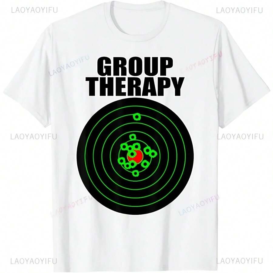 New Arrival GROUP THERAPY TARGET T-Shirt Casual Fashion Loose Harajuku Hip Hop Men's Short Sleeve T-Shirt Hipster Women's T-Shirt - 款式 - 查看 1