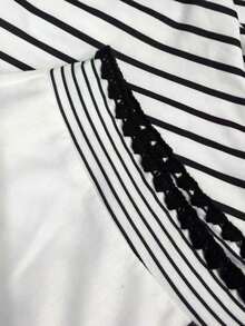 Nueva camiseta de manga corta con bloques de color y rayas, ropa de primavera/verano - Multicolor 11 - Ver 4