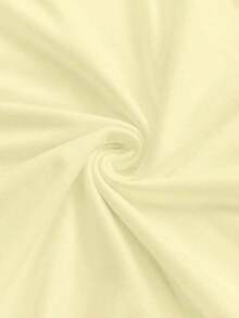 Camiseta de manga corta minimalista de unicolor para mujer, uso casual de todos los días - Amarillo claro - Ver 5