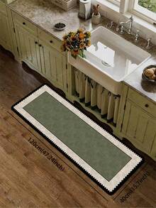 1 pièce Tapis de cuisine en terre de diatomée, bordure beige avec bord ondulé noir, épaisseur 3,5 mm, absorbant, antidérapant, résistant à la saleté, tapis de sol décoratif pour la cuisine, la salle de bain, l'entrée, le salon, le couloir, tapis de porte antidérapant - Multicolore - Voir 18
