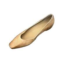 Zapatos de mujer de piel de oveja, estilo francés, con aspecto desgastado, de punta cuadrada pequeña, plataforma baja y aumento de altura, para un desplazamiento elegante. - Negro - Ver 7