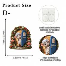 1/4件迷你老鼠仙女門裝飾，適用於庭院樹樁，2D平面木製夢幻牆面裝飾，迷人桌面擺飾與獨特踢腳線裝飾藝術 - 精靈門 - 查看 15