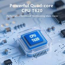 Coopers YQ10S Max 二合一平板电脑，10 英寸安卓 16 平板电脑，CPU T620/20GB（6GB+14GB）RAM+128GB ROM/2MP+8MP 双摄像头/1280x800 IPS 触摸屏/2.4+5G WiFi/WiFi 6/6000mAh/谷歌认证平板电脑，带键盘/鼠标/手写笔/保护套（不含适配器） - 黑色 - 查看 4